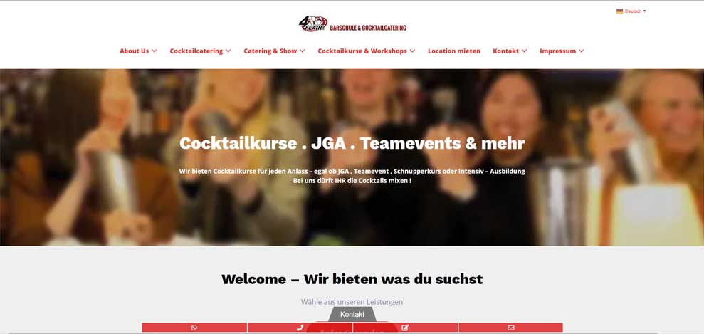 4Flair,Barschule,Screenshot Homepage